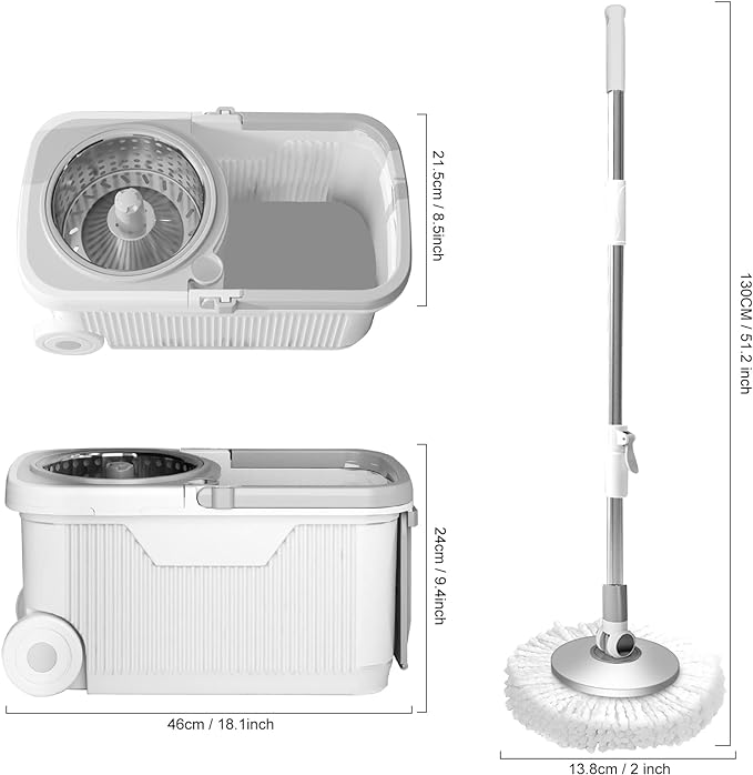 360° Spin Mop with 3 Reusable Microfiber